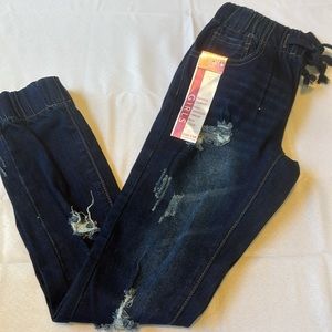 NWT GOGO Star Girls‎ Joggers Jeans Distressed Size 10